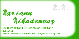 mariann nikodemusz business card